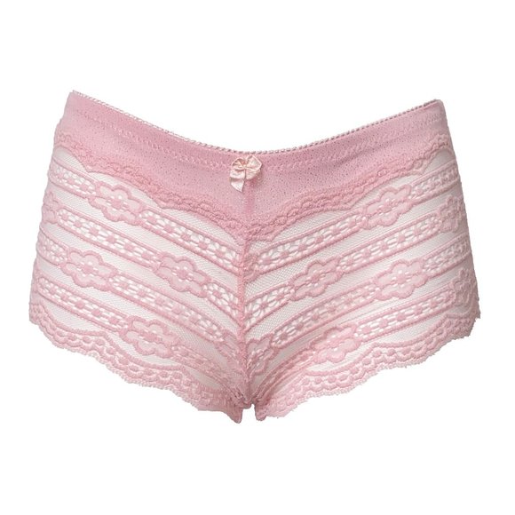 Rampage Glitter & Lace Pink Boyshorts Panties M - Picture 1 of 2